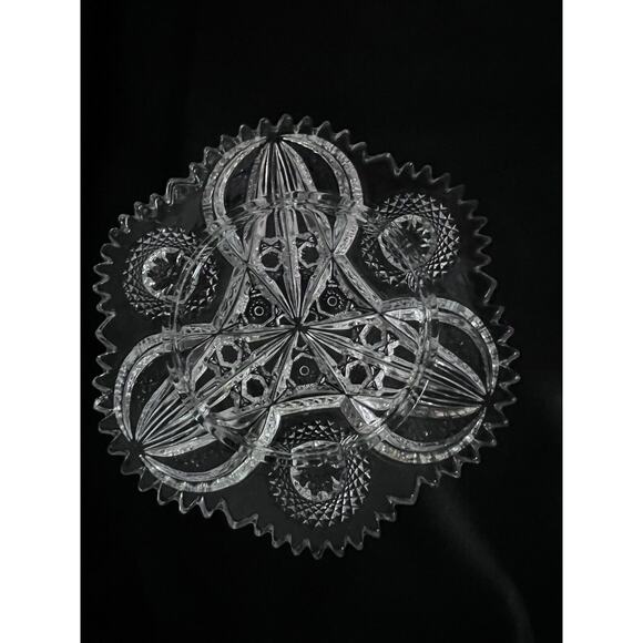 Cambridge Marjorie 2631 Near Cut Clear Glass Round Butter Dish w Lid EAPG - Picture 4 of 9